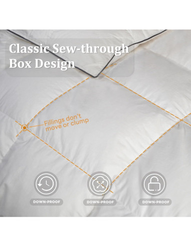 Edredón de Plumas MAXICOZY King Blanco, Suave y Transpirable