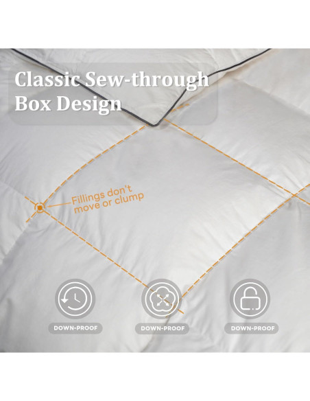 Edredón de Plumas MAXICOZY King Blanco, Suave y Transpirable