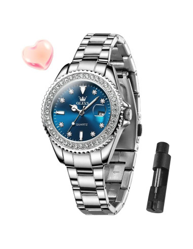 Reloj de Pulsera OLEVS para Mujeres con Diamante Verde 3ATM