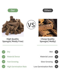 Esponjas de Crecimiento Hidropónico TISOHUGO 100 Unidades 2