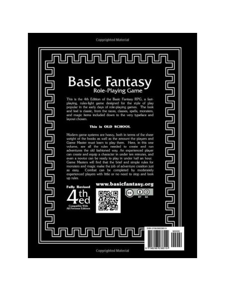 20th Anniversary Basic Fantasy RPG Core Rules 4thEd