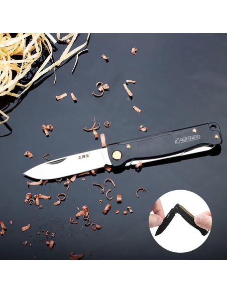 Cuchillo Plegable Sanrenmu PT711 16.8cm Acero 12C27 Negro