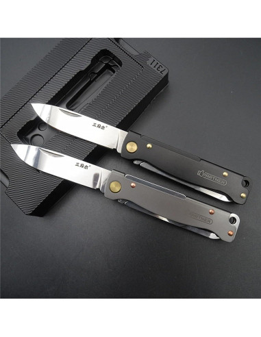 Cuchillo Plegable Sanrenmu PT711 16.8cm Acero 12C27 Negro