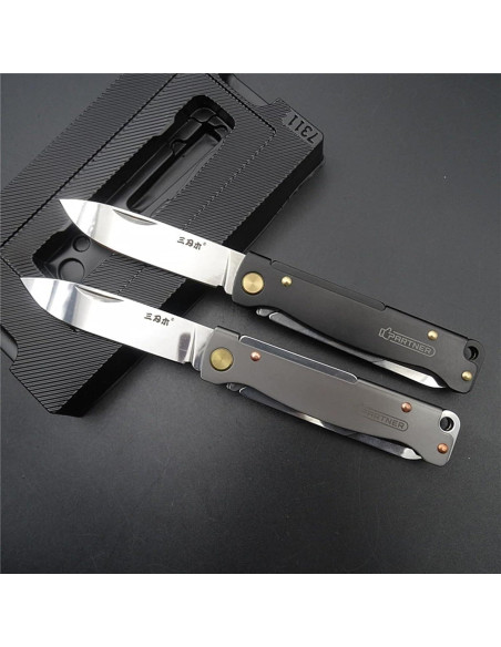 Cuchillo Plegable Sanrenmu PT711 16.8cm Acero 12C27 Negro