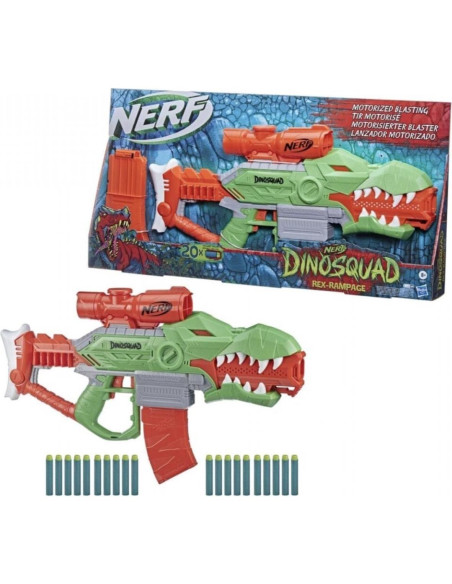 Blaster Nerf DinoSquad Rex-Rampage Motorizado 20 Dardos