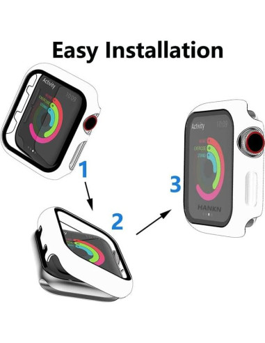 Carcasa Dura HANKN para Apple Watch 44mm - Protector Vidrio Templado