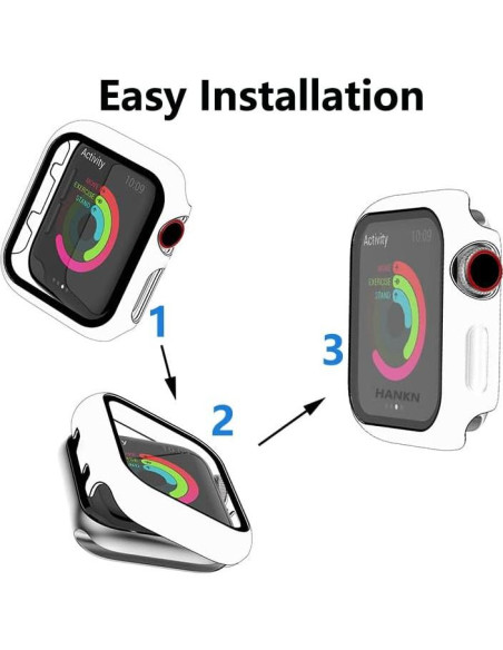 Carcasa Dura HANKN para Apple Watch 44mm - Protector Vidrio Templado