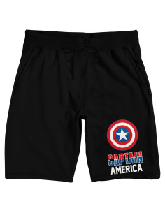 Pijama Corto Negro para Adultos Capitán América Marvel