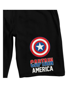 Pijama Corto Negro para Adultos Capitán América Marvel 2