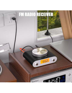 Receptor de Radio FM Facmogu Si4730 con Antena de 10m y Salida 3.5mm 2