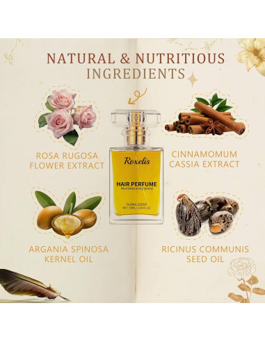 Bruma para Cabello Hidratante Floral 1.7 oz - Notas de Rosa y Canela