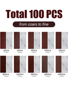 Lijadora Micro Tongbay con 100 Hojas de Lija Grano 40-600 2