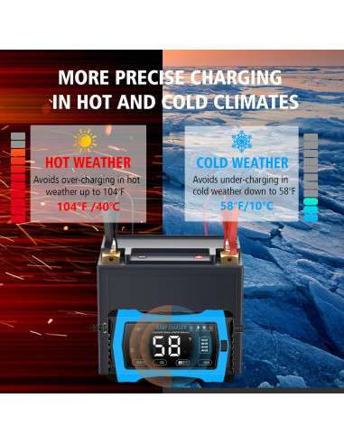 Cargador de Batería Inteligente WPKJ 10A 12V 24V Automático