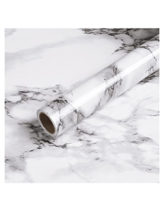 Papel Tapiz Autoadhesivo Caltero Mármol Negro Blanco 60.96x199.39 cm