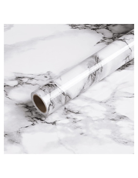 Papel Tapiz Autoadhesivo Caltero Mármol Negro Blanco 60.96x199.39 cm