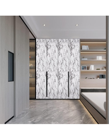 Papel Tapiz Autoadhesivo Caltero Mármol Negro Blanco 60.96x199.39 cm