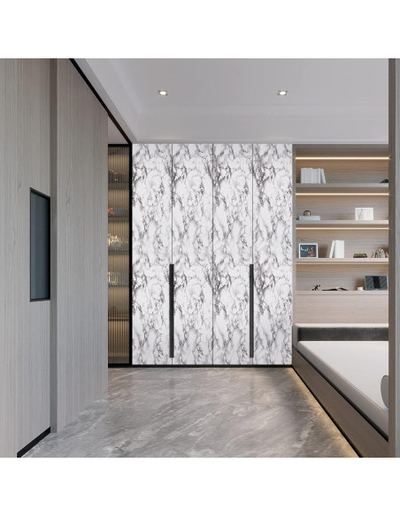 Papel Tapiz Autoadhesivo Caltero Mármol Negro Blanco 60.96x199.39 cm