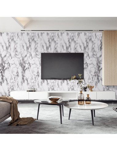 Papel Tapiz Autoadhesivo Caltero Mármol Negro Blanco 60.96x199.39 cm