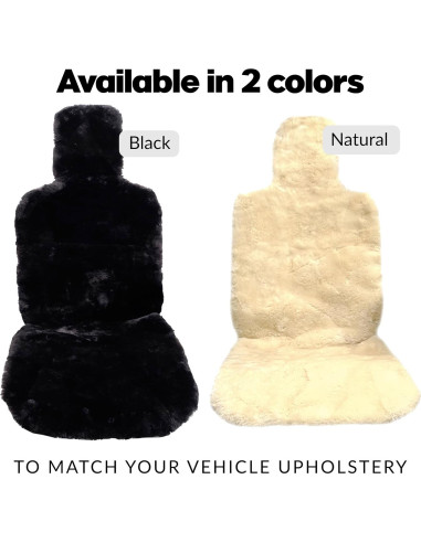 Funda de Asiento de Coche de Piel de Oveja Natural Beige 142x58 cm