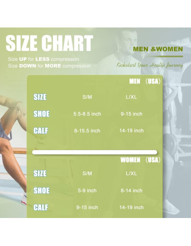 8 Pares de Calcetines de Compresión 20-30 mmHg Unisex hasta la Rodilla