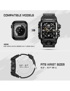 Funda con Correa amBand para Apple Watch 45mm - Negro Mate 2