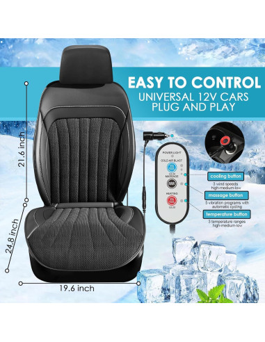 Cubierta de Asiento Frontal Universal LGNORA con Enfriamiento y Masaje