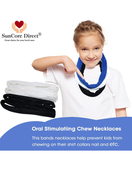 Collares Masticables Sensory 8 Piezas Tela de Toalla para Niños