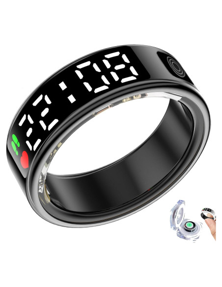 Anillo Inteligente Hivisual Negro 12 - Rastreador de Fitness IP68