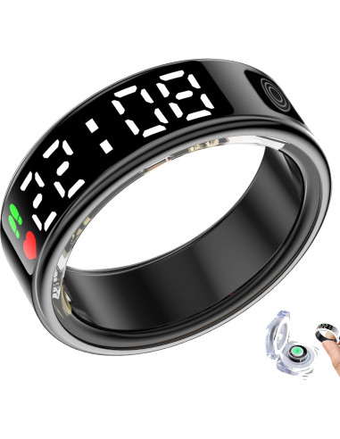 Anillo Inteligente Hivisual Negro 12 - Rastreador de Fitness IP68