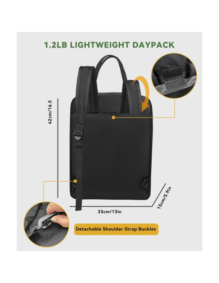 Mochila de viaje 40L para laptop 17" negra - Aprobada por TSA