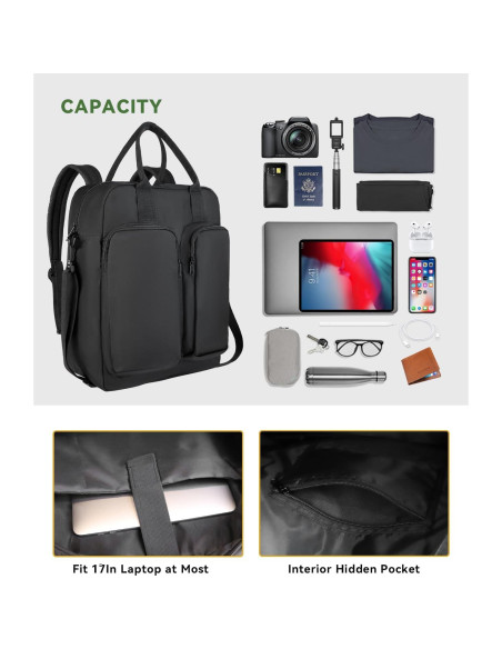 Mochila de viaje 40L para laptop 17" negra - Aprobada por TSA