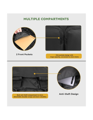 Mochila de viaje 40L para laptop 17" negra - Aprobada por TSA