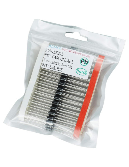 Diodo de Recuperación Rápida BOJACK FR207 2A 1000V Axial 125 Pcs