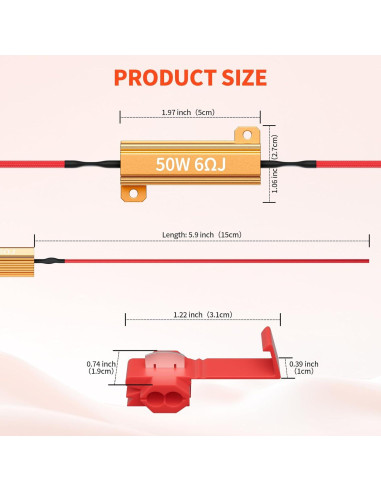Kit 4 Resistencias de Carga 50W XMGHCK para LED 12V
