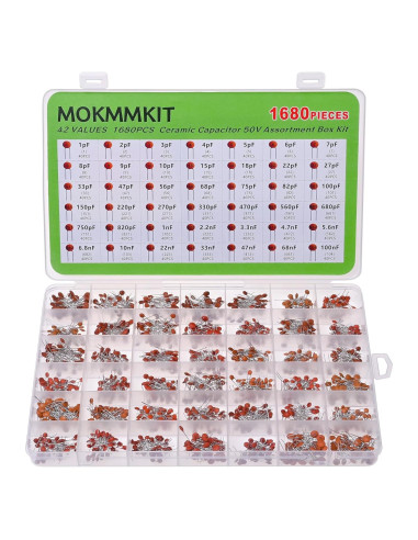 Kit de Capacitores Cerámicos MOKMMKIT 1680 Piezas 1pF-100nF 50V