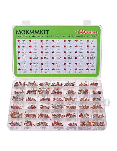Kit de Capacitores Cerámicos MOKMMKIT 1680 Piezas 1pF-100nF 50V