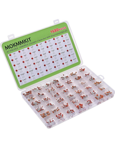 Kit de Capacitores Cerámicos MOKMMKIT 1680 Piezas 1pF-100nF 50V
