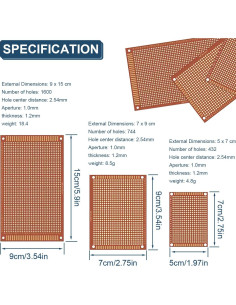 Kit de Placas PCB Universales 5x7cm, 7x9cm, 9x15cm DAOKAI 2