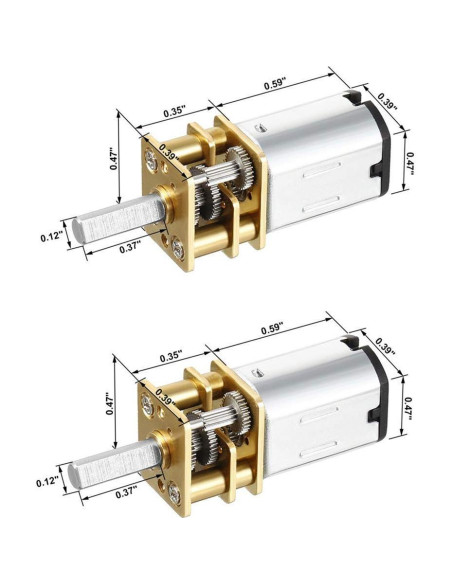2 Motores de Engranaje DC 6V 30RPM Metal 0.18A para Robots