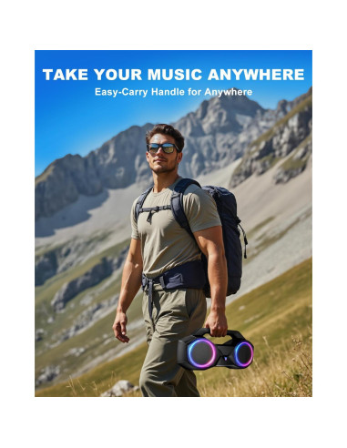 Altavoz Bluetooth OZJ-001 80W Impermeable con Bajo y RGB