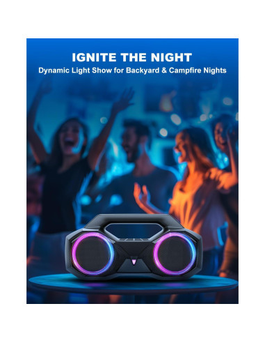 Altavoz Bluetooth OZJ-001 80W Impermeable con Bajo y RGB