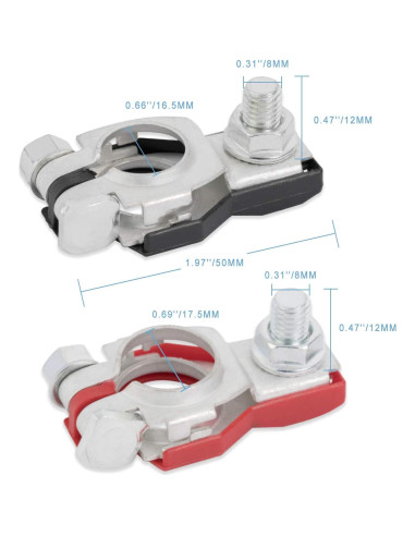 Conectores de Terminal de Batería Aoerzn BTC, 2 Piezas, Resistente