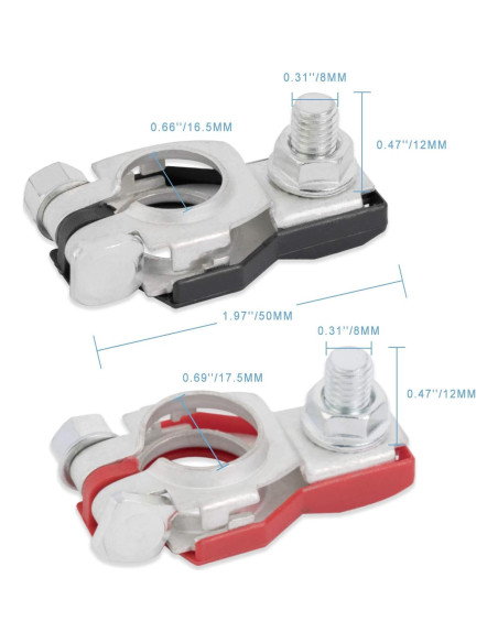 Conectores de Terminal de Batería Aoerzn BTC, 2 Piezas, Resistente