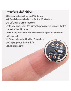 Módulo de Micrófono MEMS INMP441 WSDMAVIS 2 Pcs Digital I2S 2
