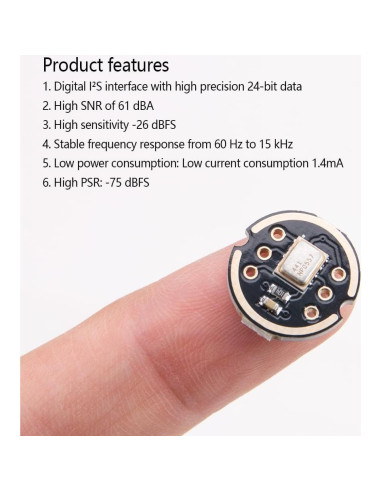 Módulo de Micrófono MEMS INMP441 WSDMAVIS 2 Pcs Digital I2S