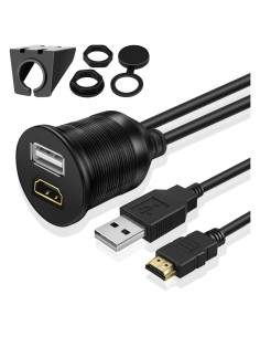 Cable HDMI USB de Montaje Flush TNP 1M Resistente al Agua