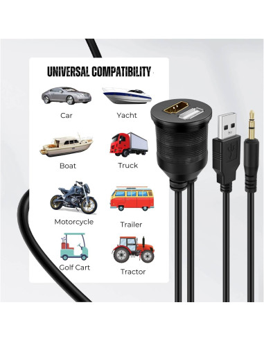 Cable HDMI USB de Montaje Flush TNP 1M Resistente al Agua