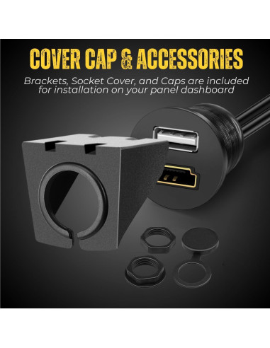 Cable HDMI USB de Montaje Flush TNP 1M Resistente al Agua