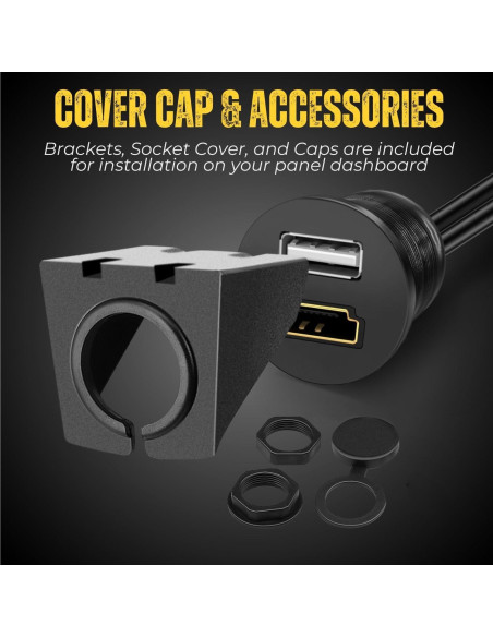 Cable HDMI USB de Montaje Flush TNP 1M Resistente al Agua