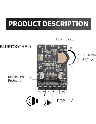 Amplificador Bluetooth Estéreo UwayKey XY-P15W 30W-150W